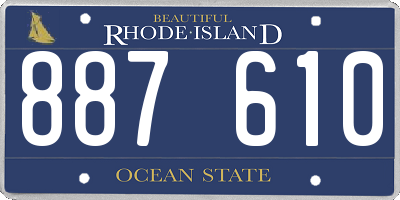 RI license plate 887610