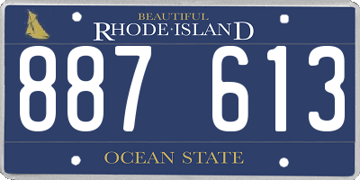 RI license plate 887613
