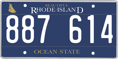 RI license plate 887614