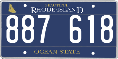 RI license plate 887618