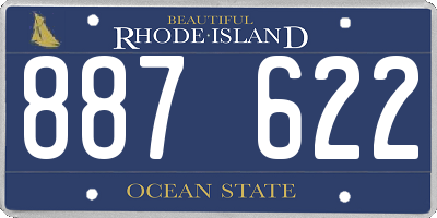 RI license plate 887622