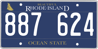 RI license plate 887624