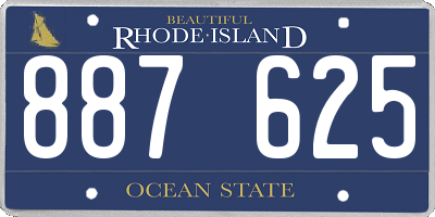 RI license plate 887625