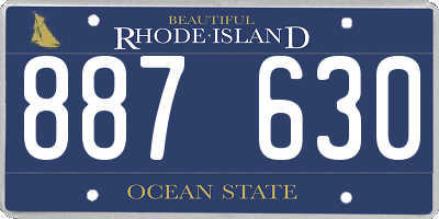 RI license plate 887630