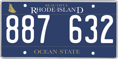 RI license plate 887632