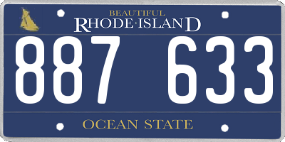 RI license plate 887633