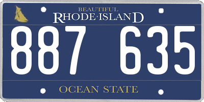 RI license plate 887635