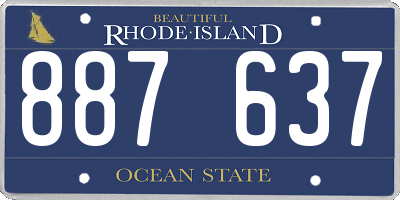 RI license plate 887637