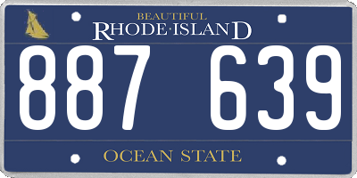 RI license plate 887639