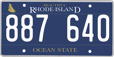 RI license plate 887640