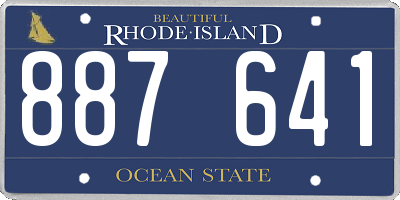 RI license plate 887641