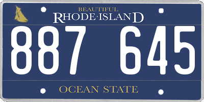 RI license plate 887645