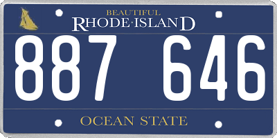RI license plate 887646