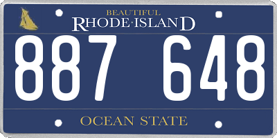RI license plate 887648