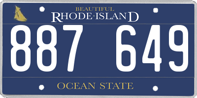RI license plate 887649