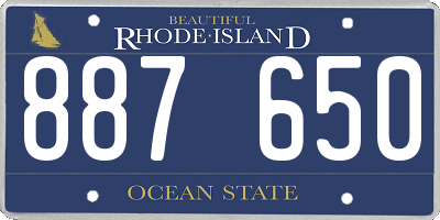 RI license plate 887650