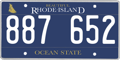 RI license plate 887652