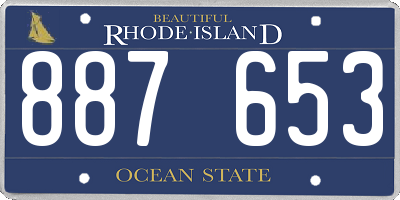 RI license plate 887653