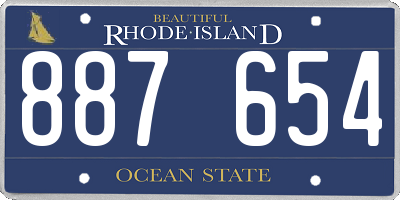 RI license plate 887654