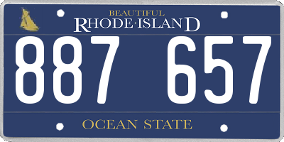 RI license plate 887657