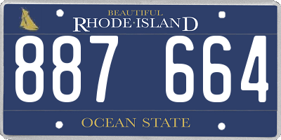 RI license plate 887664