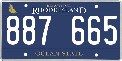 RI license plate 887665