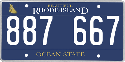 RI license plate 887667