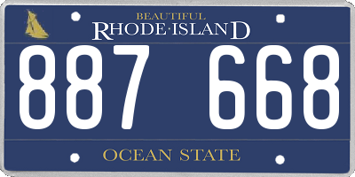 RI license plate 887668