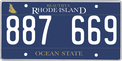 RI license plate 887669