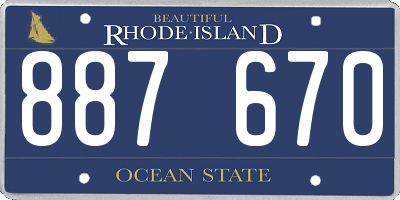 RI license plate 887670