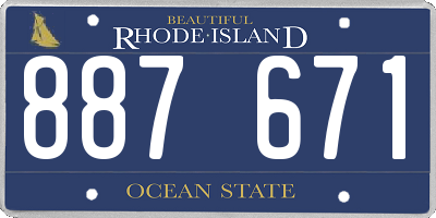 RI license plate 887671