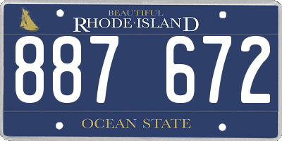 RI license plate 887672