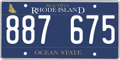 RI license plate 887675
