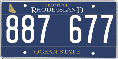 RI license plate 887677
