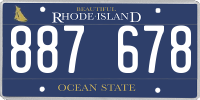 RI license plate 887678