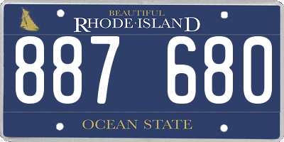 RI license plate 887680