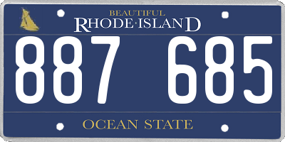 RI license plate 887685
