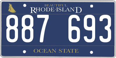 RI license plate 887693