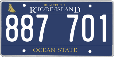RI license plate 887701