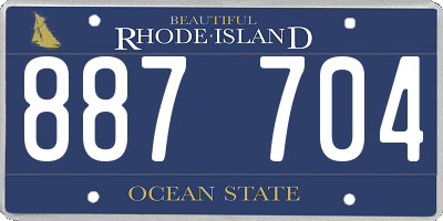 RI license plate 887704