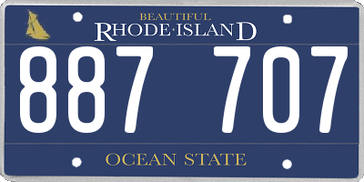 RI license plate 887707