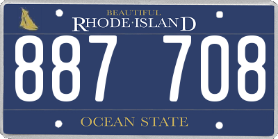 RI license plate 887708