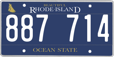 RI license plate 887714