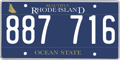 RI license plate 887716