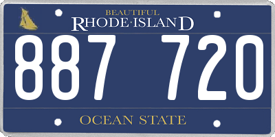 RI license plate 887720