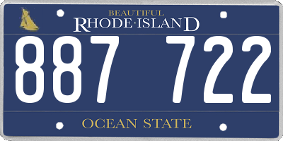 RI license plate 887722