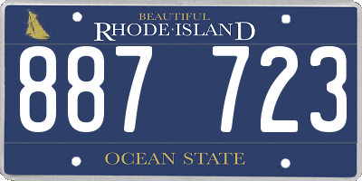RI license plate 887723