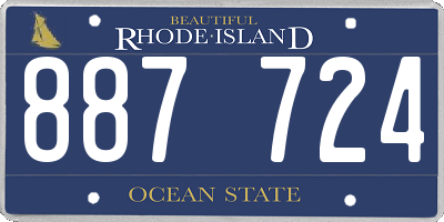 RI license plate 887724