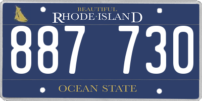 RI license plate 887730