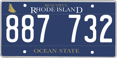 RI license plate 887732